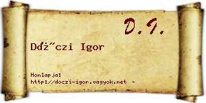 Dóczi Igor névjegykártya